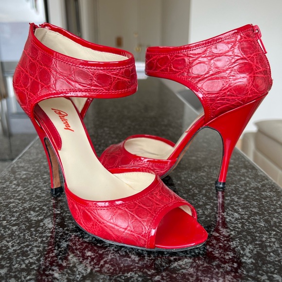 Brioni Red Crocodile Vero Cuoio size 36, heel 4 inches - Picture 12 of 13